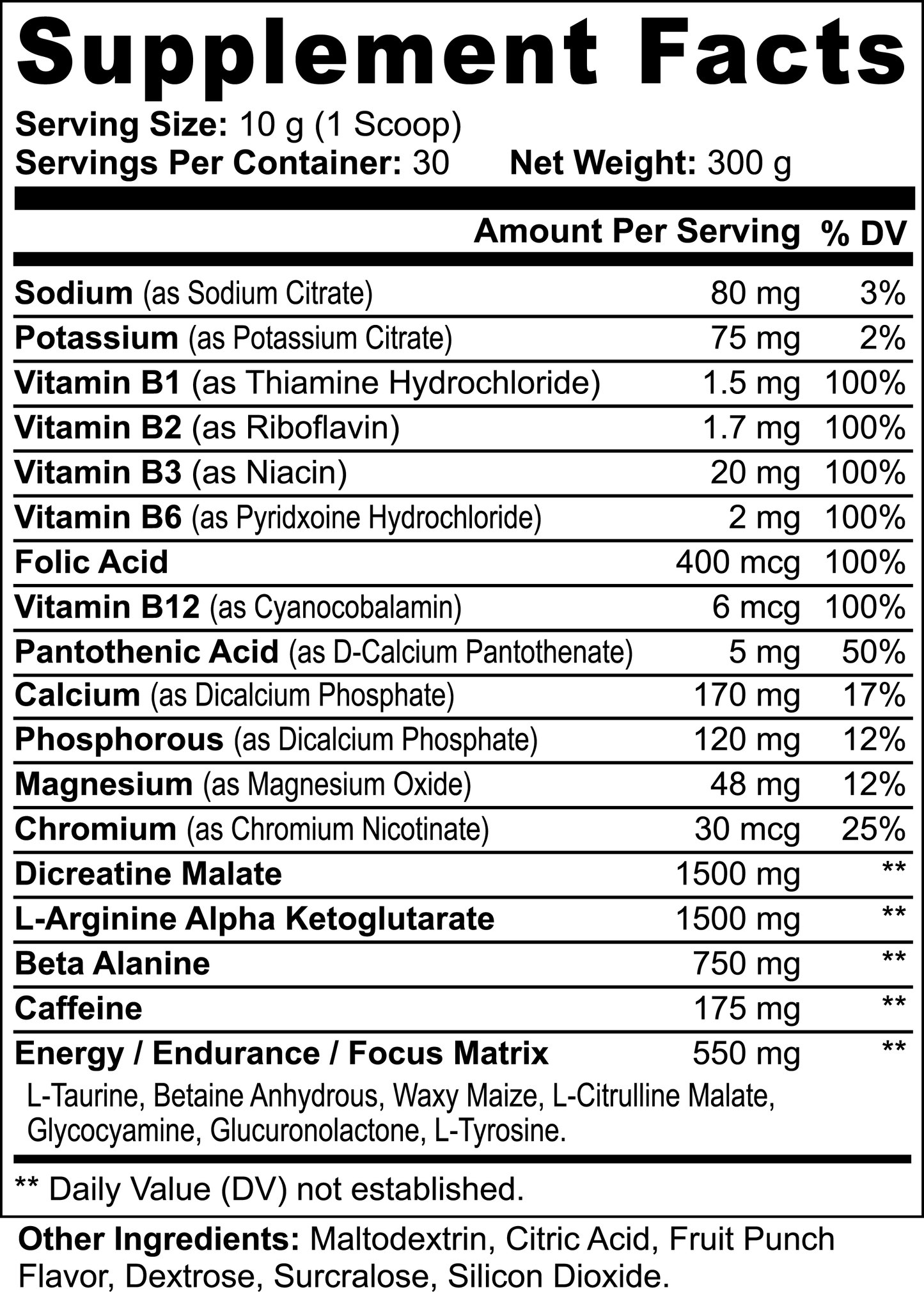 Alpha Omega Pre-Workout Powder (Fruit Punch)
