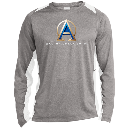 Long Sleeve Heather Colorblock Performance Tee